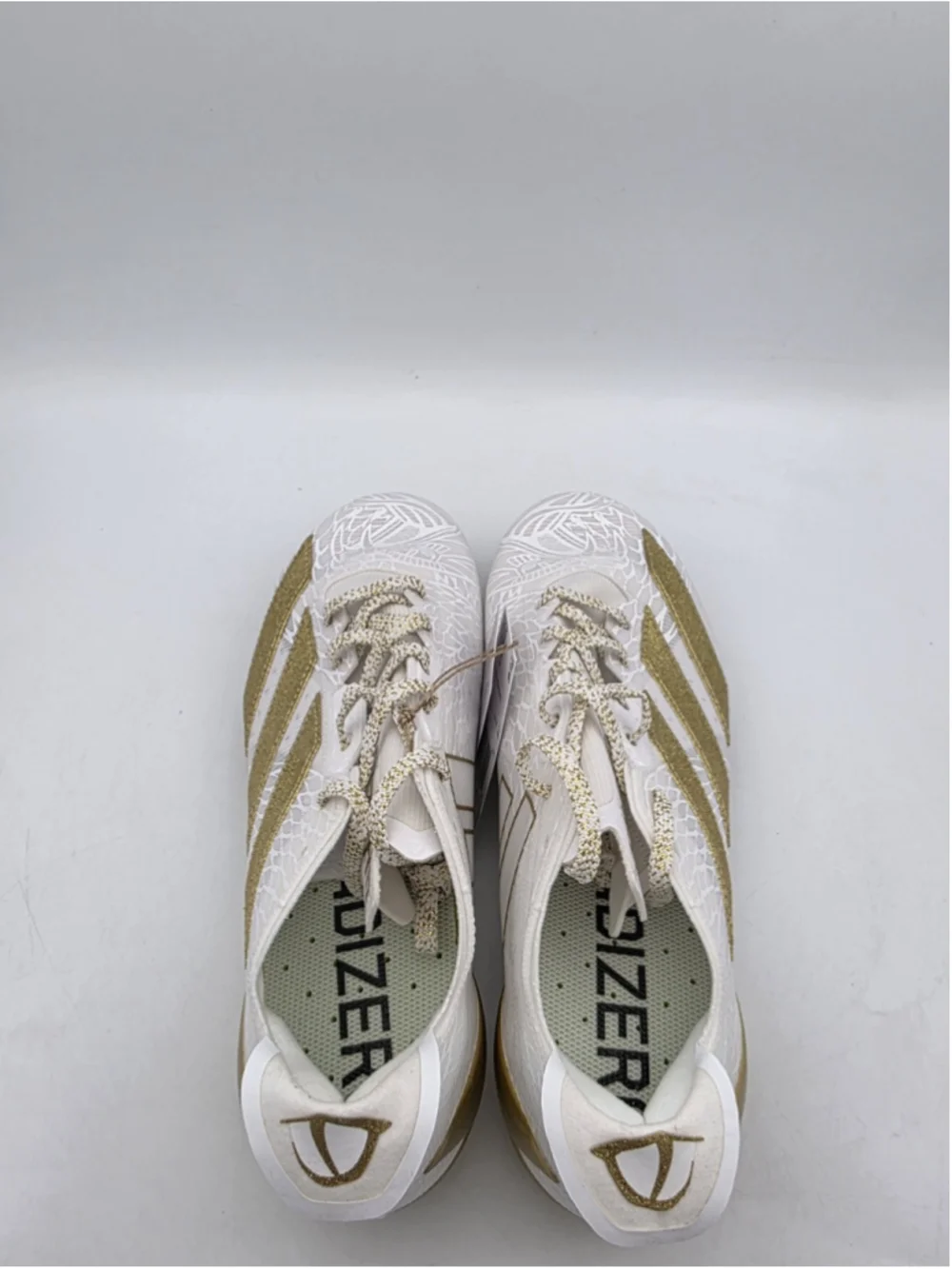 Adidas Men's Adizero Electric White Gold Metallic Cleats Shoes JH6254 Size 14